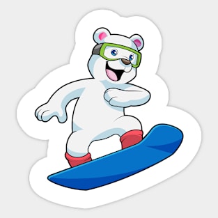 Polar bear as Snowboarder with Snowboard Sticker